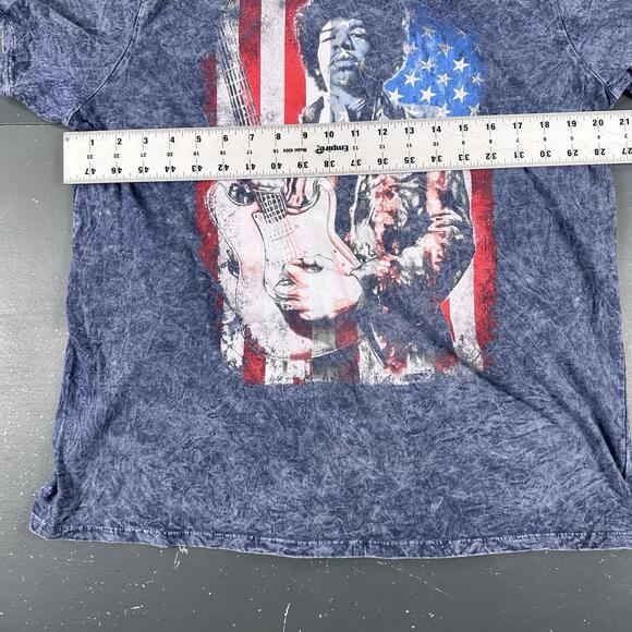 Jimi Hendrix Shirt Womens XL Blue Acid Wash Karl Ferris Pyschedelic Photography - Picture 4 of 6